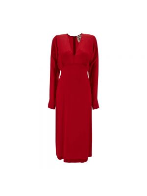 Sukienka midi z dekoltem w serek Semicouture czerwona