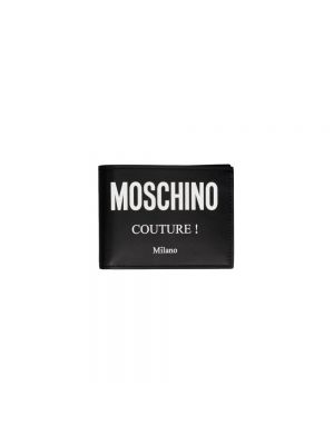 Portfel skórzany Moschino czarny