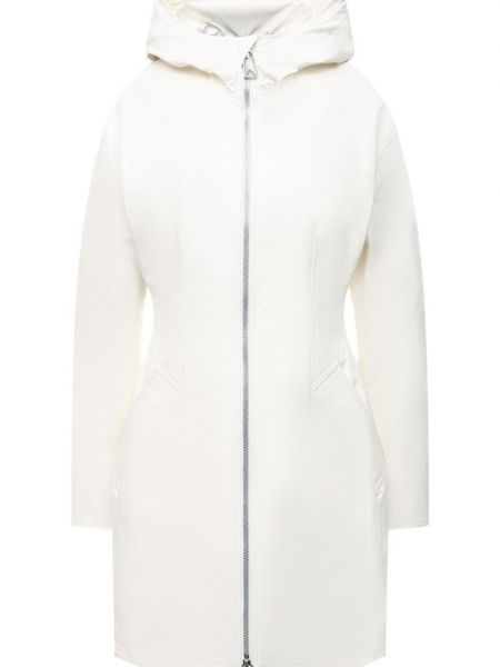 Кожаное пальто Bottega Veneta белое