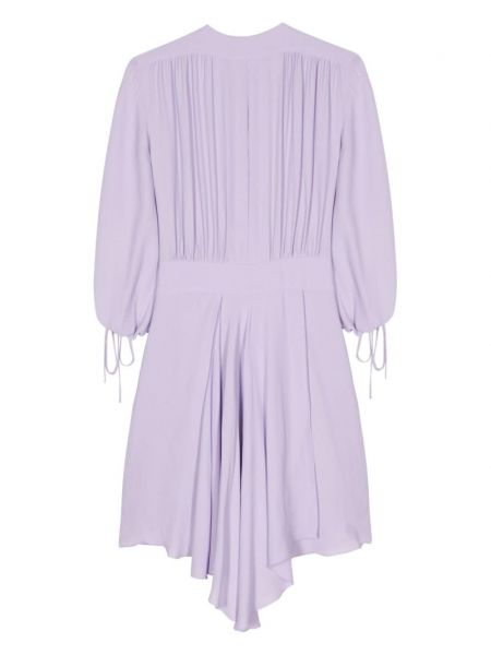 Krajkové asymetrické šněrovací šaty Dondup fialové