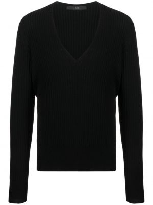Vlnený sveter s výstrihom do v Sapio čierna