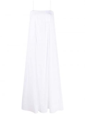 Bombažna dolga obleka Asceno bela