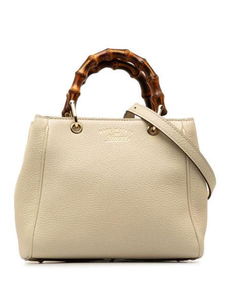 Bambusová nákupná taška Gucci Pre-owned hnedá