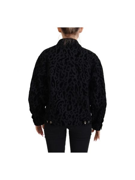 Chaqueta con estampado leopardo manga larga Dolce & Gabbana negro