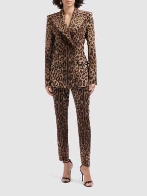 Vlnená bunda s leopardím vzorom Dolce & Gabbana