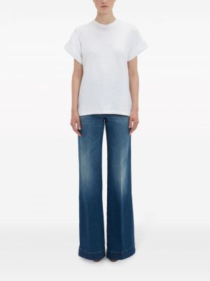 T-shirt en coton col rond Victoria Beckham blanc