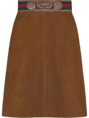 Falda midi Gucci marrón