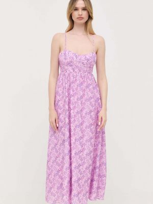 Dlouhé šaty Bardot fialové