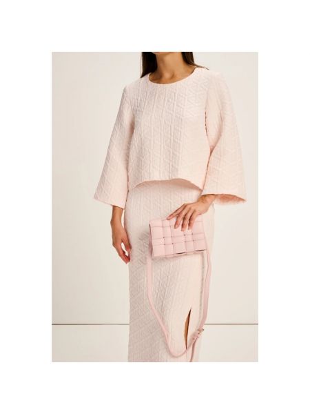 Blusa acolchada de tejido jacquard March23 rosa
