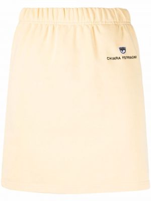 Spódnica z haftem Chiara Ferragni, żółty