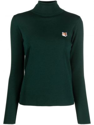 Вълнен пуловер Maison Kitsuné зелено