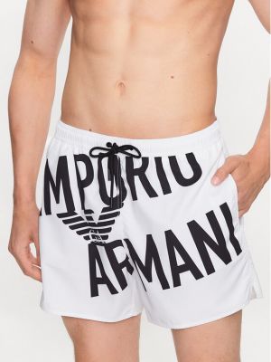 Priliehavé šortky Emporio Armani biela