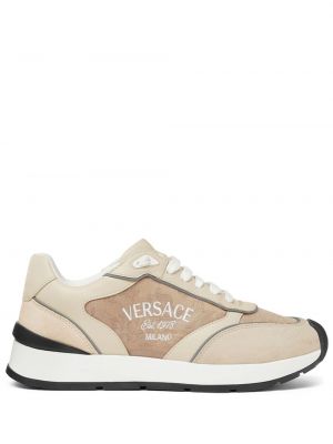 Sneakers με κέντημα Versace μπεζ