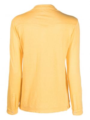 Lněná košile Massimo Alba žlutá