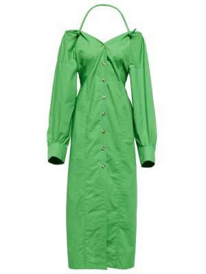 Sukienka midi bawełniana Nanushka zielona