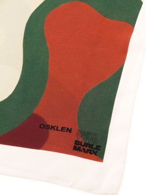 Hedvábný šál s potiskem s abstraktním vzorem Osklen