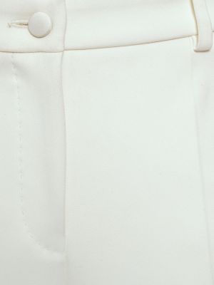 Pantaloni din viscoză cu croială lejeră din crep Dolce & Gabbana alb