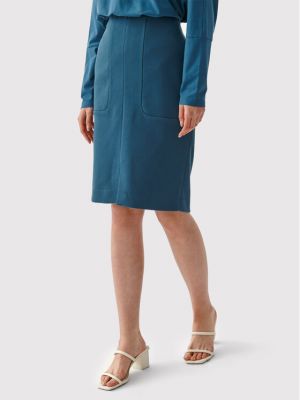 Slim fit priliehavá midi sukňa Tatuum modrá