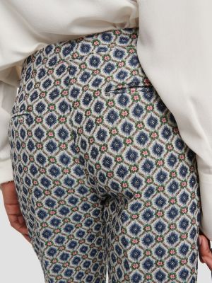 Pantalones rectos de tejido jacquard Etro azul