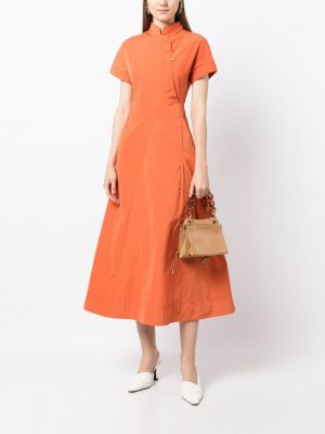 Midi šaty Shiatzy Chen oranžové