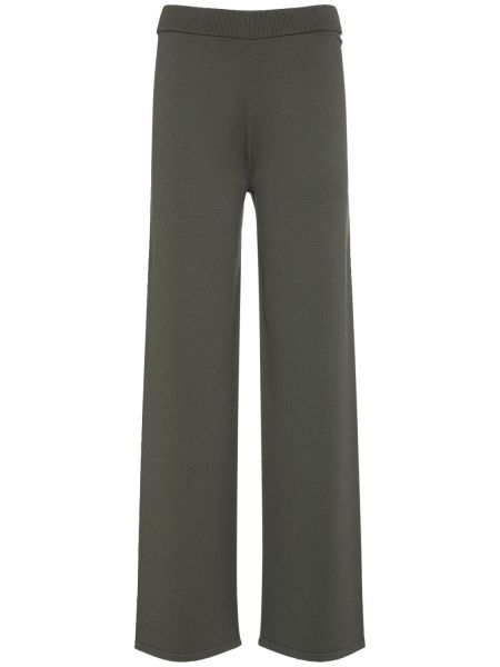 Pantalones rectos de punto Max Mara verde