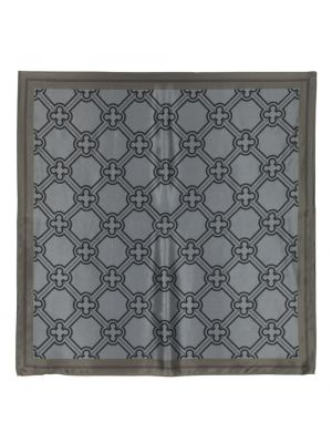 Echarpe en soie à imprimé à motif géométrique V°73 noir