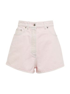 Shorts en jean taille haute Prada rose
