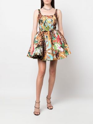 Sukienka mini w kwiatki z nadrukiem Philipp Plein