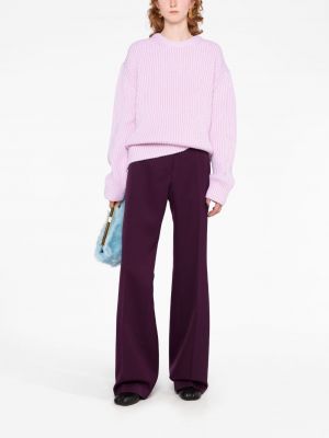 Vlněné kalhoty Jil Sander fialové
