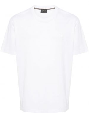 Памучна тениска бродирана Brioni бяло