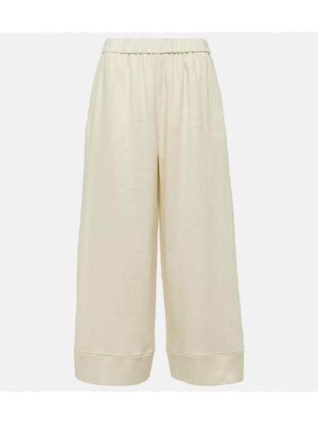 Pantaloni di lino Max Mara bianco
