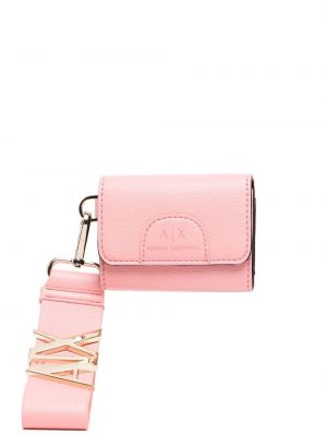 Trykt lær lommebok Armani Exchange rosa