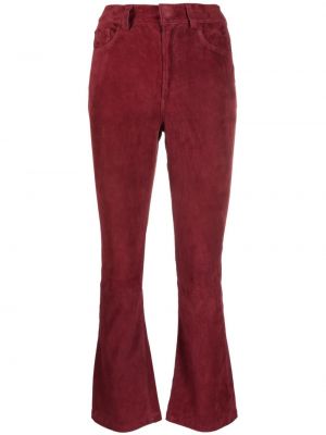 Zirkonové semišové kalhoty Paula červené