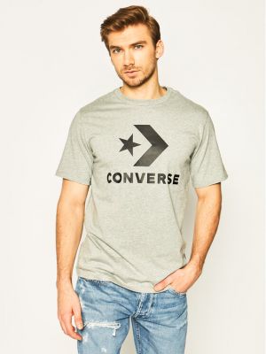 Hviezdne priliehavé tričko Converse sivá
