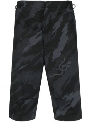 Pantaloncini cargo con stampa camouflage Maharishi nero