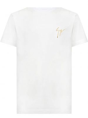 Bavlnené tričko s potlačou Giuseppe Zanotti biela