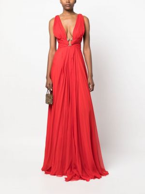 Sukienka wieczorowa drapowana Roberto Cavalli czerwona