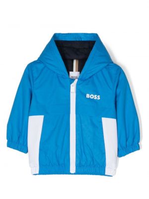 Giacca a vento con stampa Boss Kidswear blu