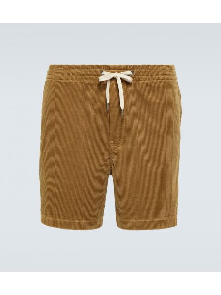 Pamučne samt kratke hlače Polo Ralph Lauren smeđa