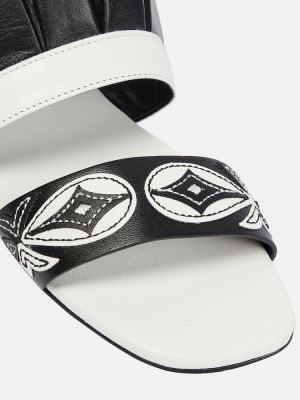 Leder sandale mit stickerei Pucci