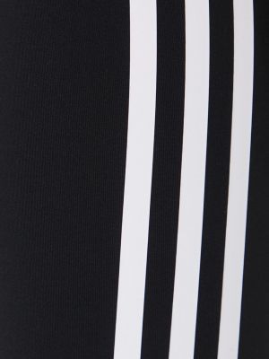 Pruhované kraťasy s vysokým pasem s potiskem Adidas Performance černé