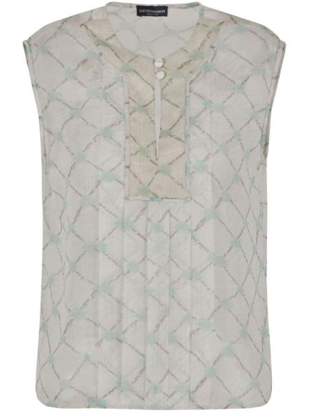 Abstrakter ärmelloser bluse mit print Emporio Armani