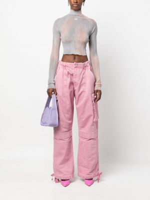 Bavlněné džíny Moschino Jeans růžové