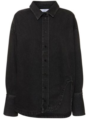 Džinsiniai marškiniai The Attico juoda