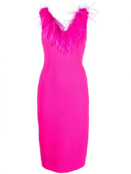 Sukienka midi w piórka Styland różowa