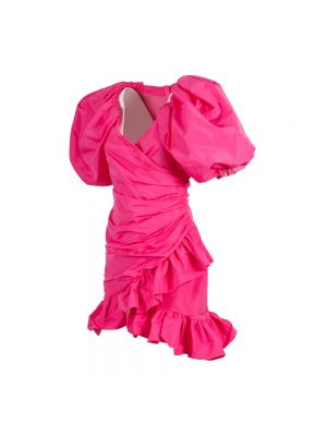 Sukienka mini koronkowa Msgm różowa