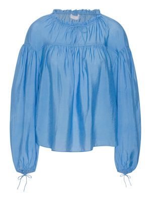 Прозрачна блуза 2ndday светлосиньо
