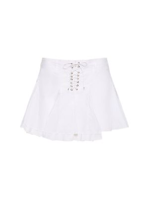 Krajkové plisované šněrovací mini sukně Ludovic De Saint Sernin bílé