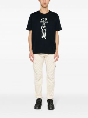 T-shirt aus baumwoll mit print C.p. Company blau