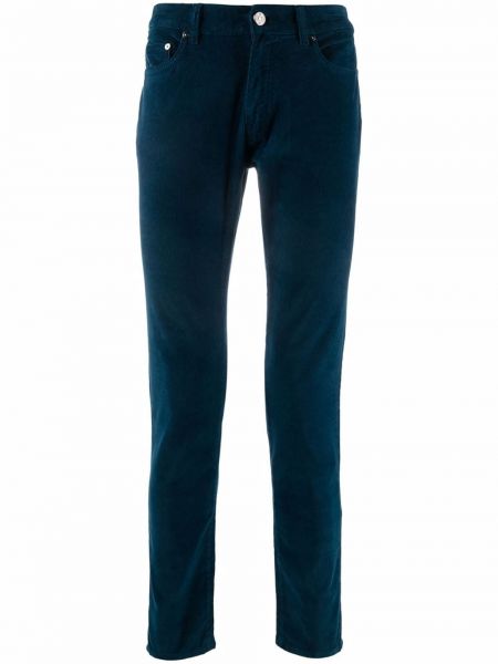 Pantalones rectos de pana skinny Pt05 azul